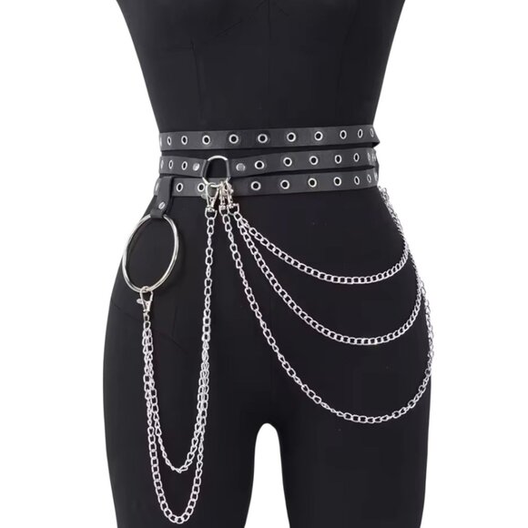 The Unbranded Brand Accessories - Women Fashion Belts Punk Street Style Leg Chain Pu Leather Harness